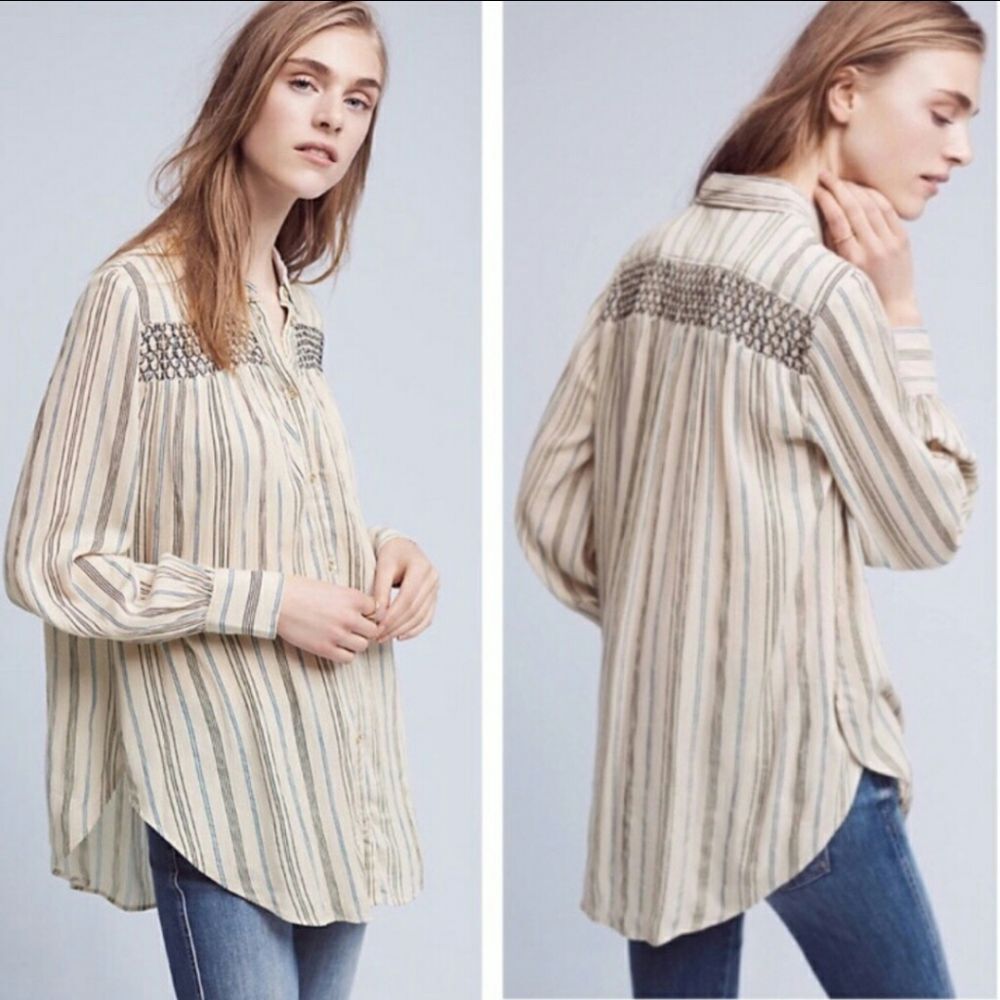 Anthro Floreat Northfork Button down Tunic…